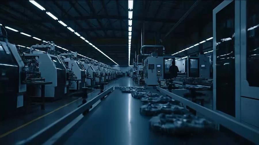 A manufacturing floor with CNC machines