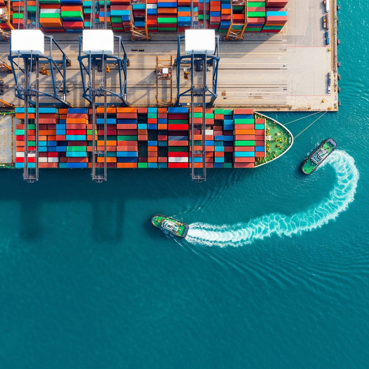 Container terminal seen from above