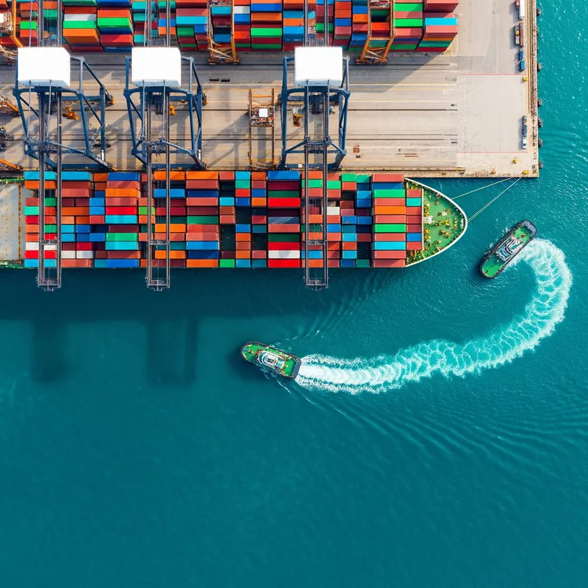 Container terminal seen from above